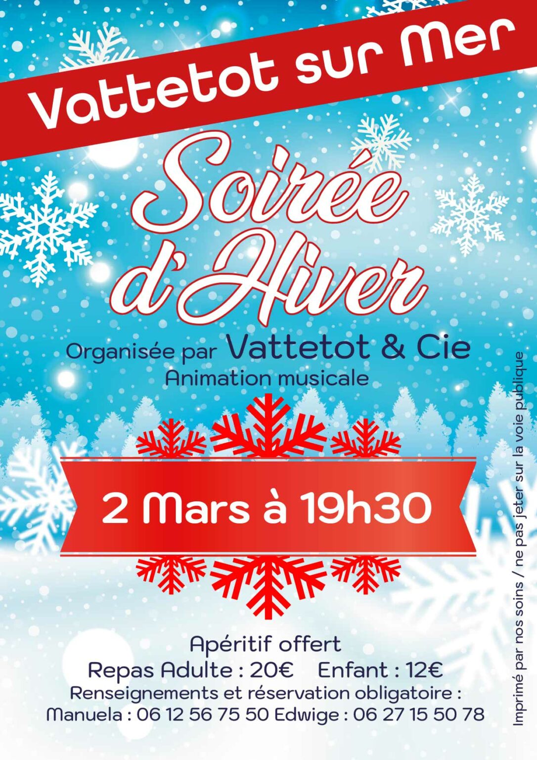 affiche soirée d'hiver Vattetot et cie Mars 2024